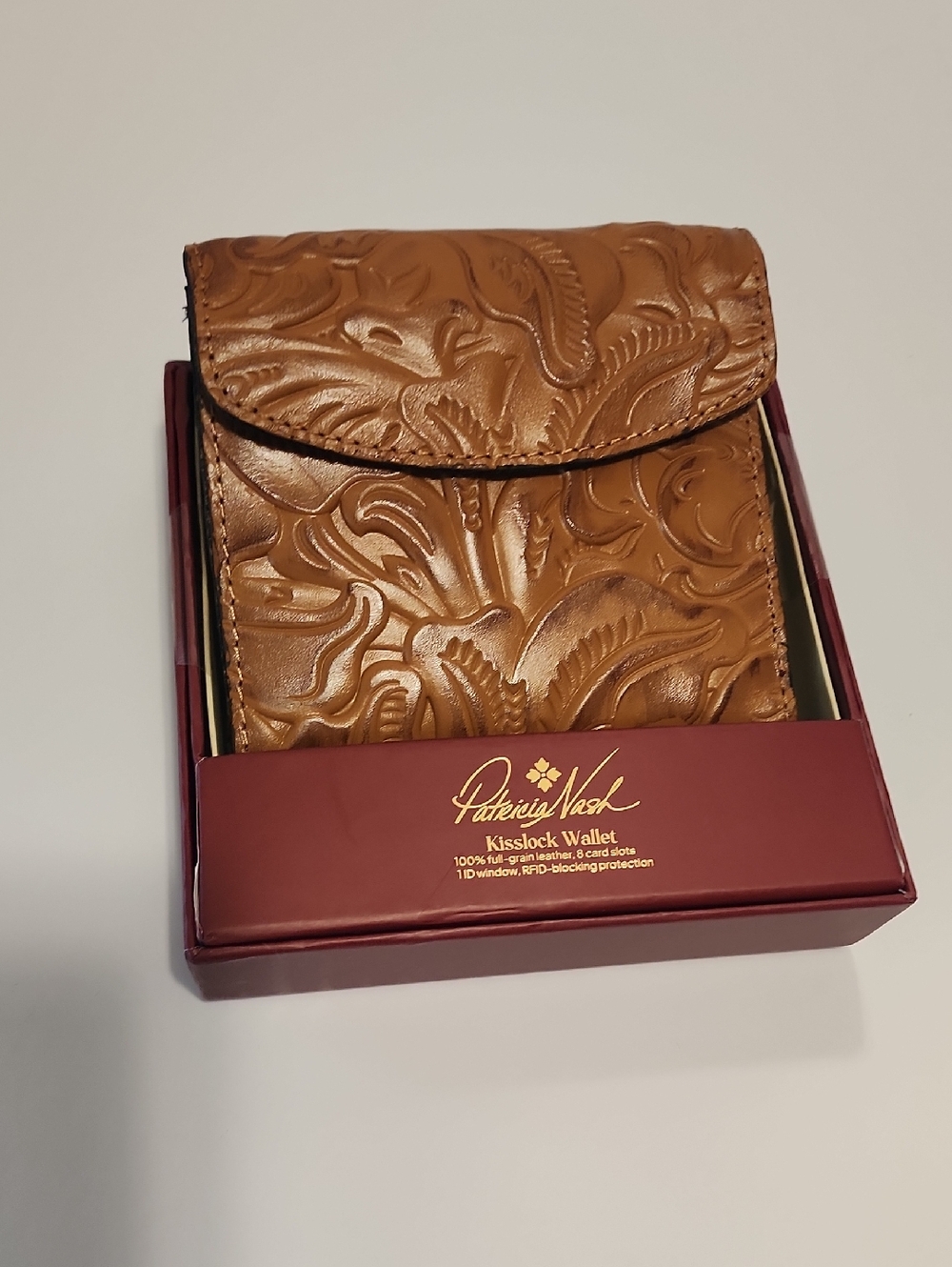 Patricia Nash Brand New Wallet 100% Full Grain Leather